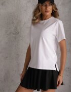 romee's Tricou Alb de Bumbac Decorat Lateral cu Decupaje Brinelle