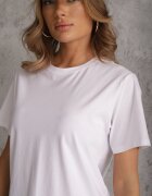 romee's Tricou Alb de Bumbac Decorat Lateral cu Decupaje Brinelle