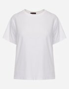 romee's Tricou Alb de Bumbac Decorat Lateral cu Decupaje Brinelle