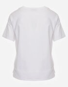 romee's Tricou Alb de Bumbac Decorat Lateral cu Decupaje Brinelle