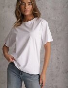 romee's Tricou Alb de Bumbac Oversize Neduna