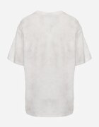 romee's Tricou Alb din bumbac Oversize cu Text Brodat cu Paiete Talomora