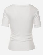 romee's Tricou Alb în dungi cu încrețituri pe laterale Nedala