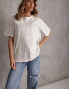 romee's Tricou Alb Oversize din Bumbac Decorat cu Broderie cu Paiete Marivia
