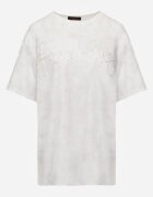 romee's Tricou Alb Oversize din Bumbac Decorat cu Broderie cu Paiete Marivia
