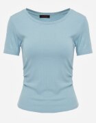 romee's Tricou albastru deschis cu dungi cu încrețituri pe laterale Nedala