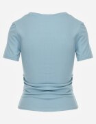 romee's Tricou albastru deschis cu dungi cu încrețituri pe laterale Nedala
