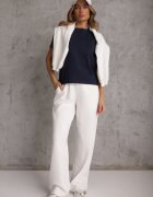 romee's Tricou bleumarin din bumbac decorat pe lateral cu fante Brinelle