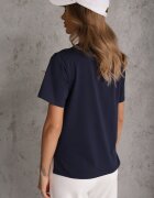 romee's Tricou bleumarin din bumbac decorat pe lateral cu fante Brinelle