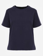 romee's Tricou bleumarin din bumbac decorat pe lateral cu fante Brinelle