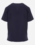 romee's Tricou bleumarin din bumbac decorat pe lateral cu fante Brinelle