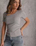 romee's Tricou Gri cu dungi cu încrețituri pe laterale Nedala