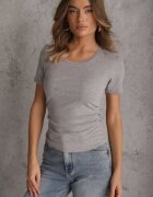romee's Tricou Gri cu dungi cu încrețituri pe laterale Nedala