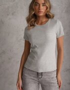 romee's Tricou Gri De Bumbac Croială Ajustată Din Material Reiat Lailya