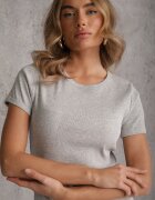 romee's Tricou Gri De Bumbac Croială Ajustată Din Material Reiat Lailya