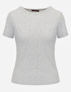 romee's Tricou Gri De Bumbac Croială Ajustată Din Material Reiat Lailya