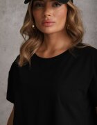 romee's Tricou Negru Basic Oversize din Bumbac Elusis