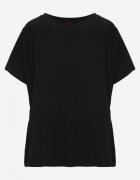 romee's Tricou Negru Basic Oversize din Bumbac Elusis