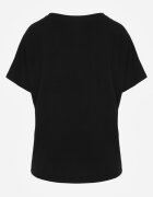 romee's Tricou Negru Basic Oversize din Bumbac Elusis