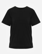 romee's Tricou negru de bumbac decorat pe laterale cu fante Brinelle