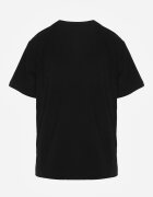 romee's Tricou negru de bumbac decorat pe laterale cu fante Brinelle