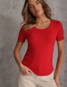 romee's Tricou Roșu cu dungi cu încrețituri pe laterale Nedala