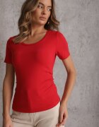 romee's Tricou Roșu cu dungi cu încrețituri pe laterale Nedala