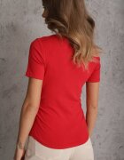 romee's Tricou Roșu cu dungi cu încrețituri pe laterale Nedala