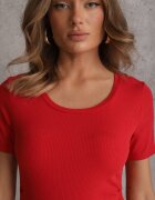 romee's Tricou Roșu cu dungi cu încrețituri pe laterale Nedala