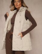 romee's Vestă cambrată de tranziție bej închisă cu glugă Olepia