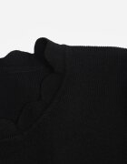 rosa Bluză neagră din tricot cu margini neregulate Datria