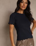rosa Bluză Tricotată Bleumarin cu margini neregulate Datria