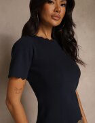 rosa Bluză Tricotată Bleumarin cu margini neregulate Datria