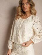 rosa Cămașă Bej Din Bumbac Decorată Cu Broderie Fonliria