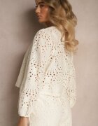 rosa Cămașă Bej Din Bumbac Decorată Cu Broderie Fonliria