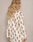 rosa Cămașă Bej-Maro Din bumbac Cu un model discret Paisley Kaisleigh