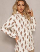 rosa Cămașă Bej-Maro Din bumbac Cu un model discret Paisley Kaisleigh