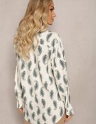 rosa Cămașă din bumbac Bej-Verde cu model mic Paisley Kaisleigh