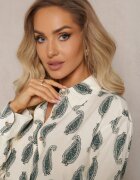 rosa Cămașă din bumbac Bej-Verde cu model mic Paisley Kaisleigh