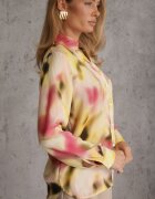 rosa Cămașă Modelată Galbenă cu nasturi și mâneci lungi cu manșete Skadi