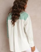 rosa Cămașă Verde-Albă Oversize în dungi Issele