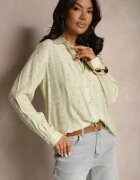 rosa Cămașă Verde din viscoză Decorată cu model floral discret Aredina