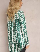 rosa Cămașă Verde închis cu Model Geometric Abstract Nareena