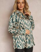 rosa Cămașă Verde închis Decorată cu model în dungi neregulate Ainatta