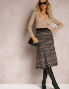 rosa Cardigan Bej cu nasturi cu decolteu în V Emlina
