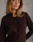 rosa Cardigan din vâscoză stil Napoleon cu cusături decorative Haniove Maro
