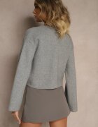 rosa Cardigan Gri din Vâscoză cu nasturi metalici Asilya