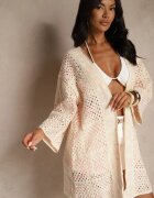 rosa Cardigan Roz-bej Ajurat din Bumbac Melionaia