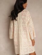 rosa Cardigan Roz-bej Ajurat din Bumbac Melionaia