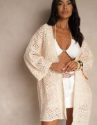 rosa Cardigan Roz-bej Ajurat din Bumbac Melionaia